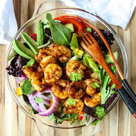 grilled shrimp salad | high protein salad