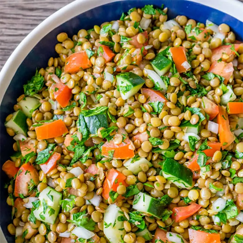 green lentil salad | high protein salad