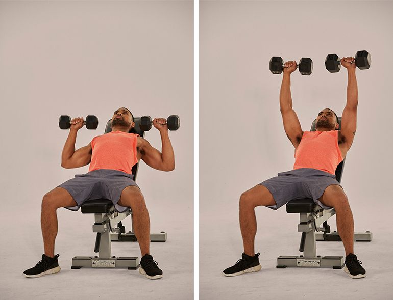 Incline bench exercises online with dumbbells