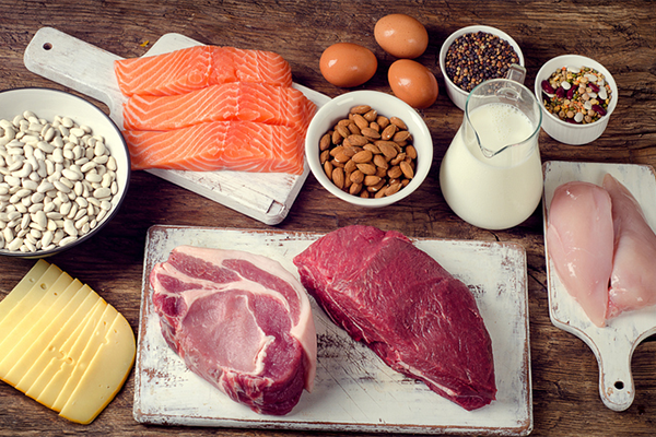 spread of good protein sources | what to eat before a workout