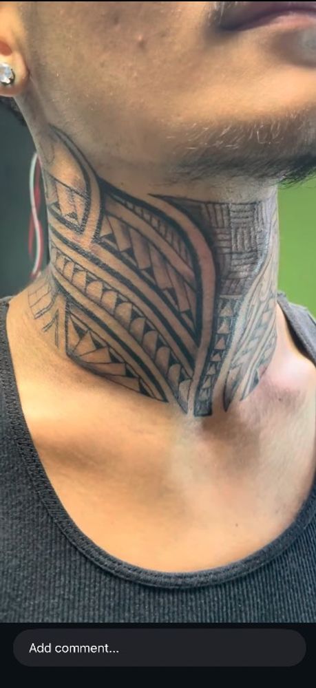 Tribal Neck Tattoo