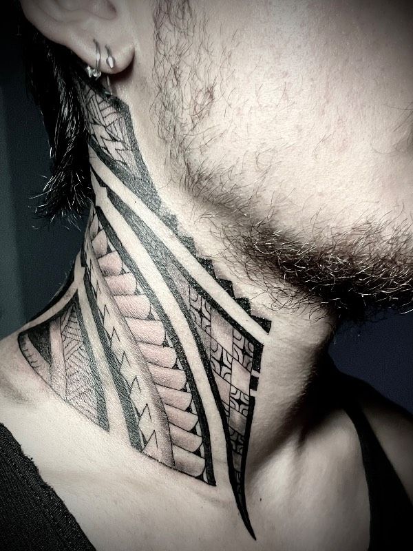 Tribal Neck Tattoo