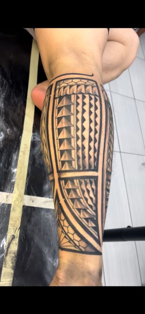 Tribal Calf Tattoo