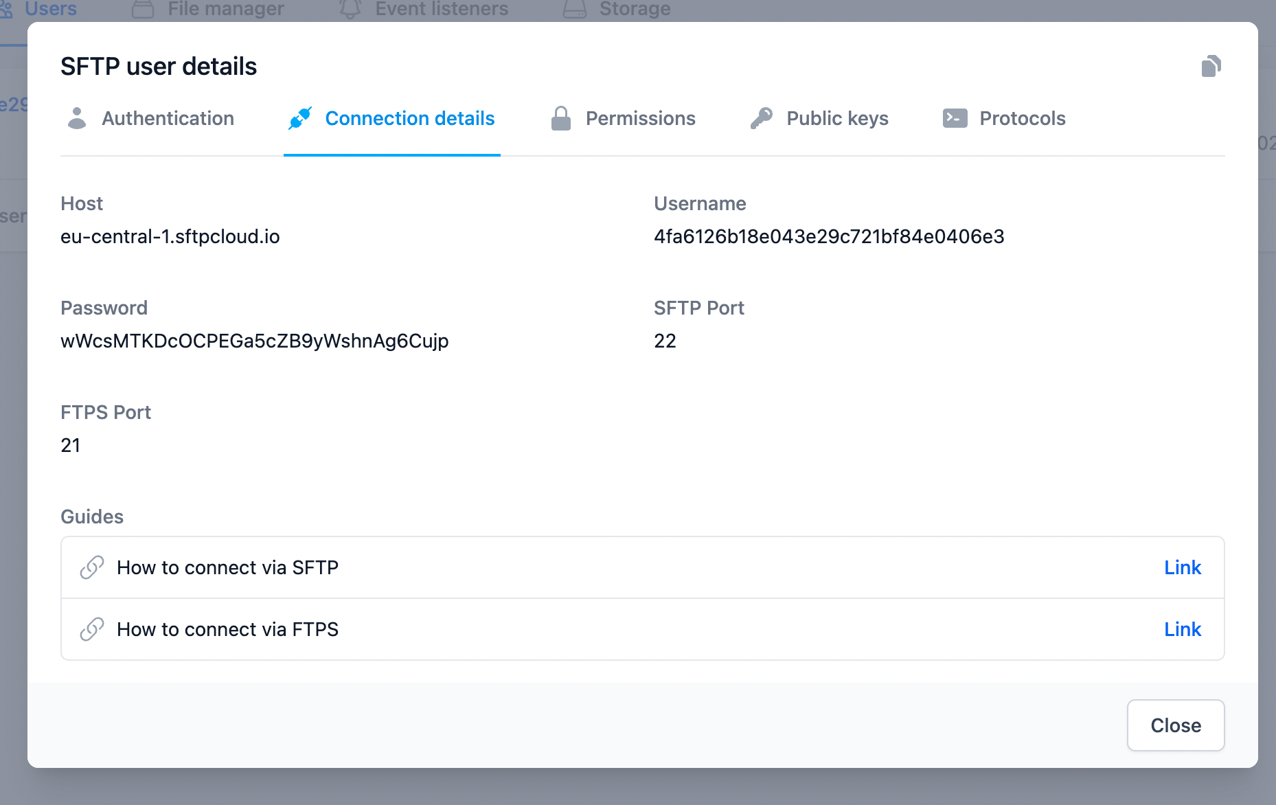 Credentials to access Azure Blob via SFTP and FTP