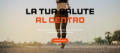Hero page Studio Salus 360: donna che corre, titolo nero e arancione, sfondo paesaggio naturale