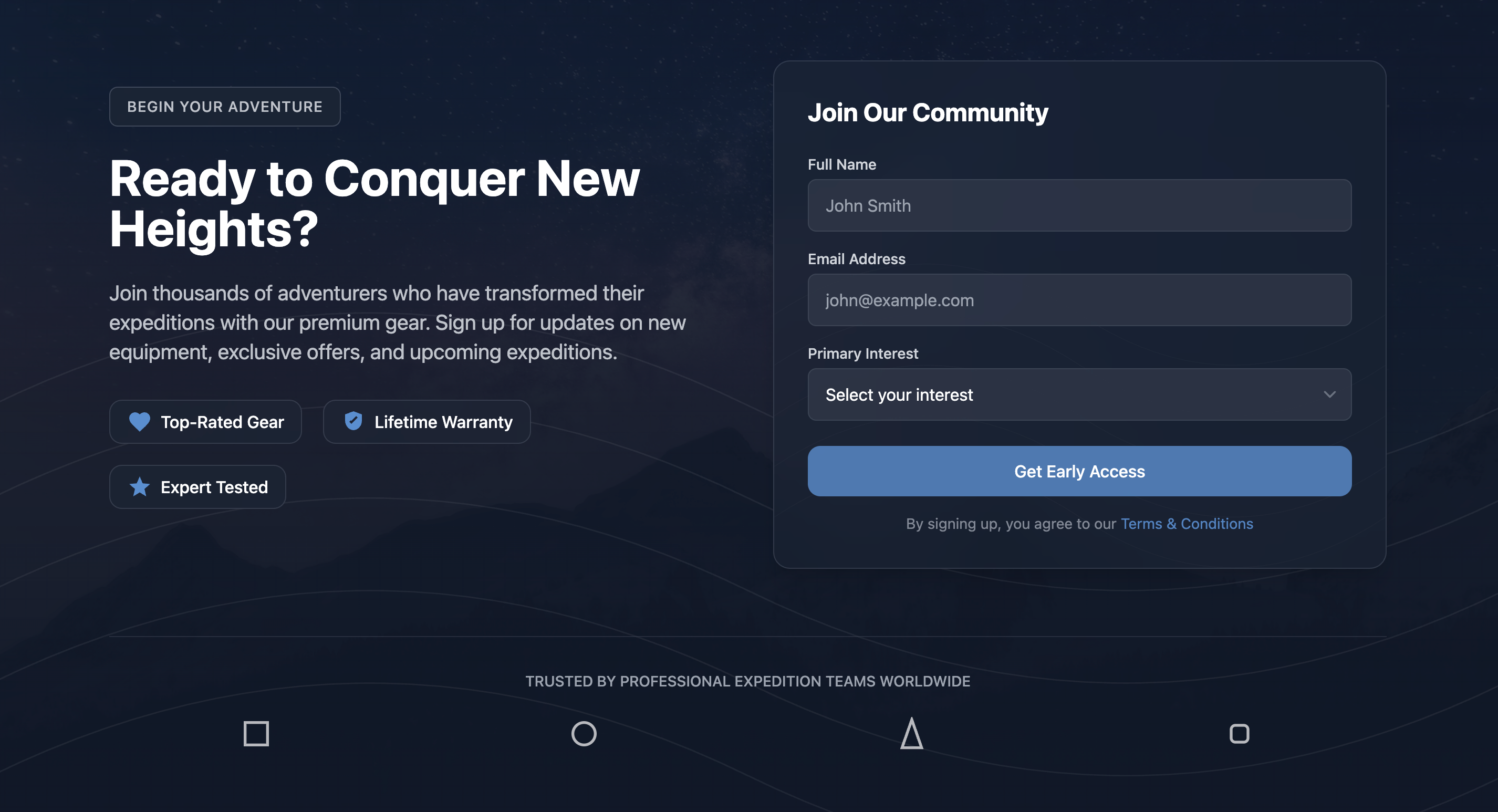 Modern Mountain Conversion Hero