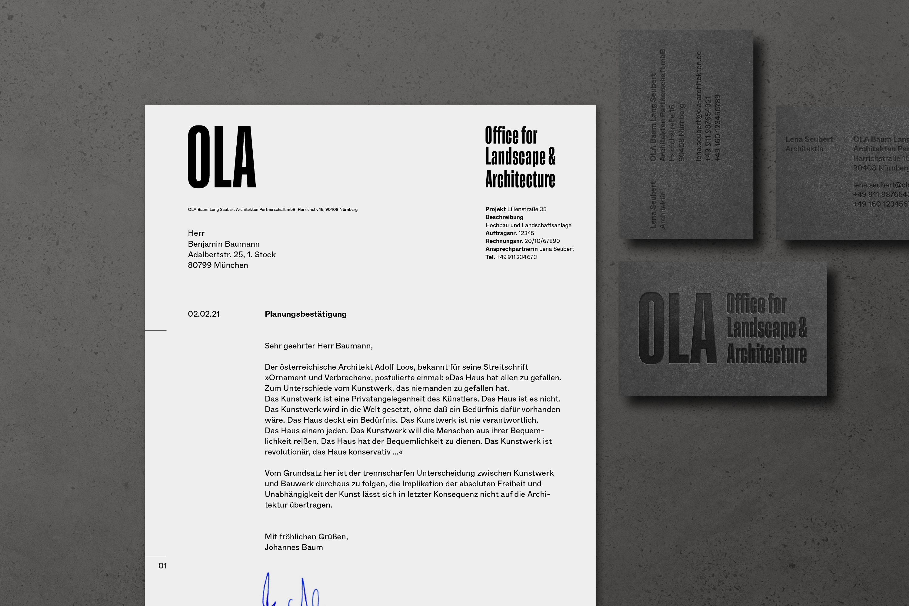 design of OLAs Stationary by Just Your Type