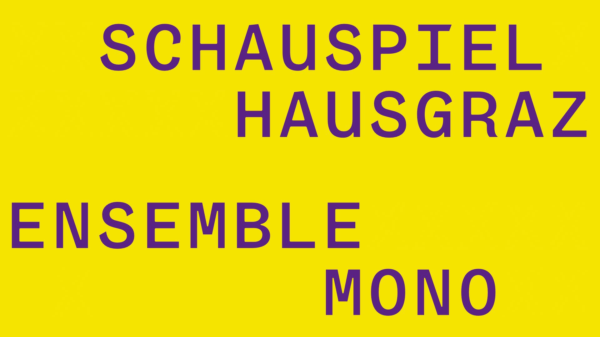 Custom Font for Schauspielhaus Graz says ensemble mono bold colorful Corporate Design