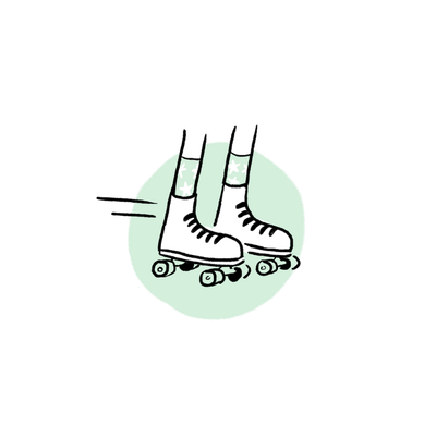 rollerskates fast illustration
