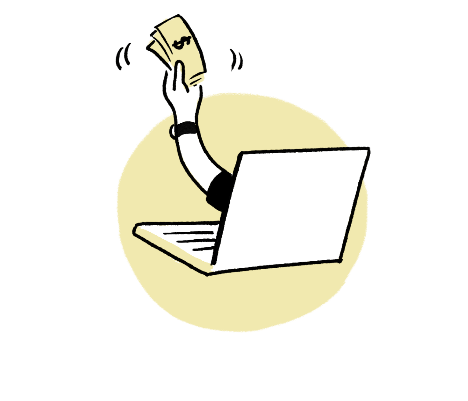 Computer with hand