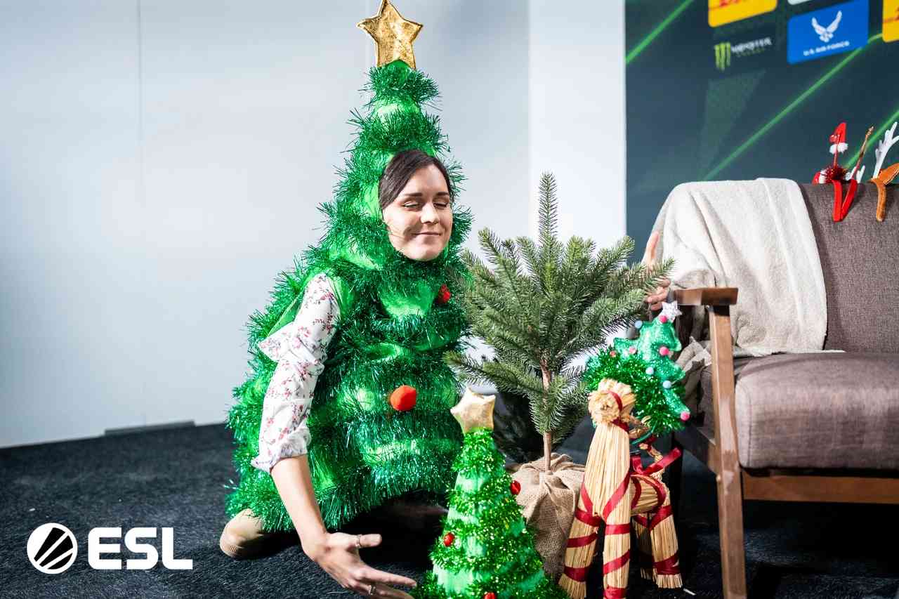 Heccu dressed as a Christmas tree. Credit: ESL/Luc Bouchon