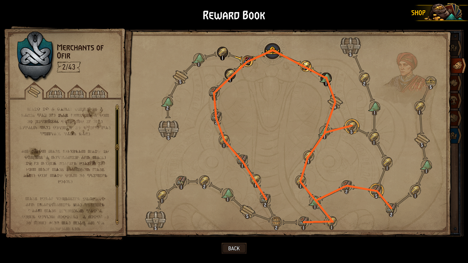 The best path for cheap scraps in Gwent's Merchants of Ofir reward tree