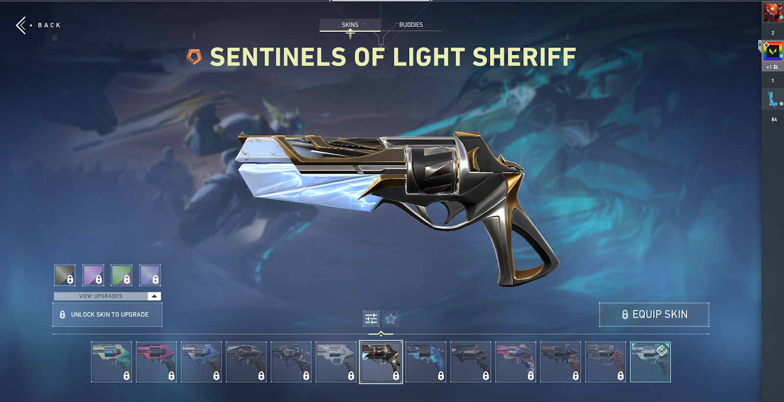 The Sentinels of Light skin for the Sheriff features a white, feather-like design along the barrel 