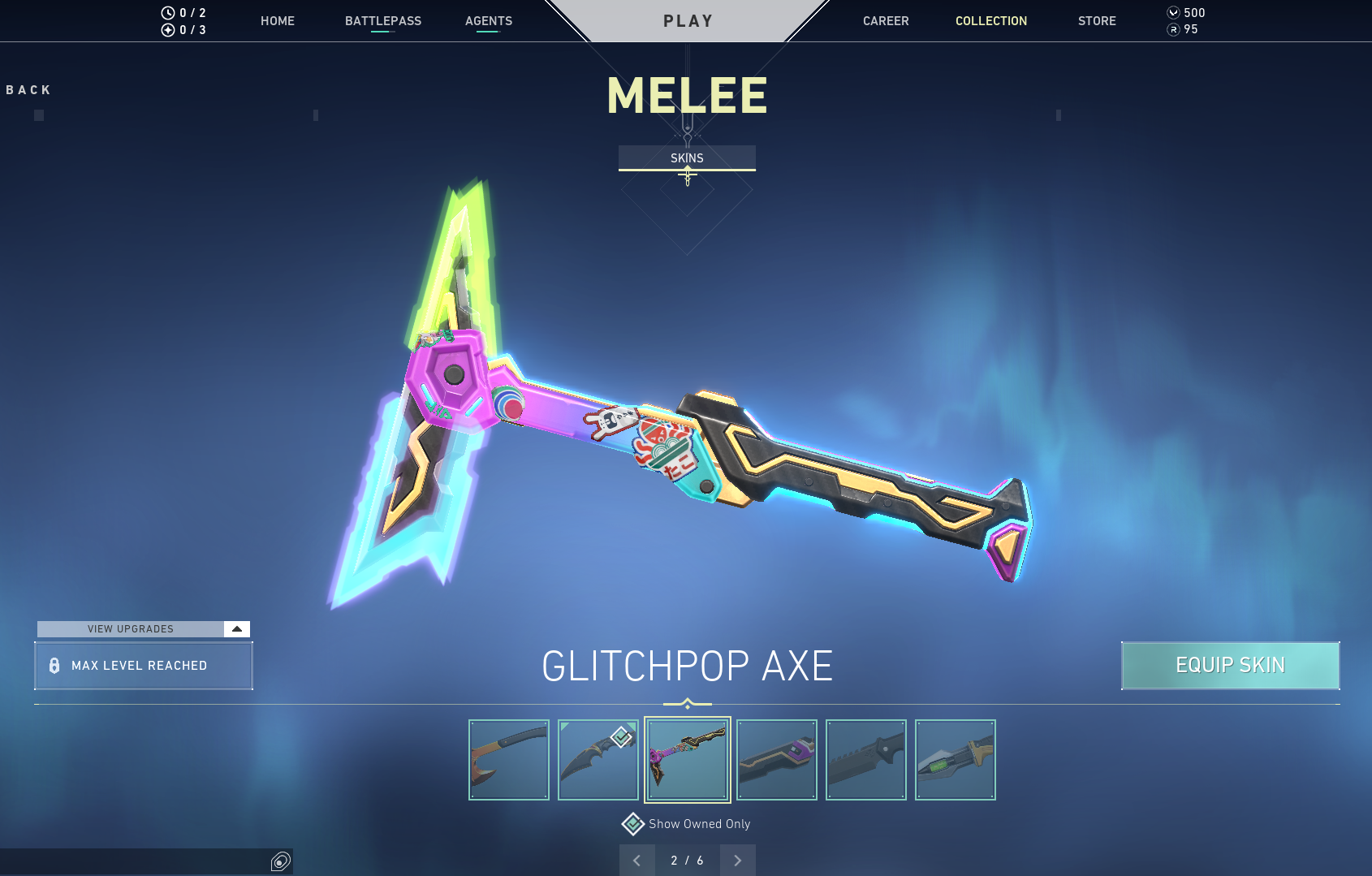 The Glitchpop knife skin for Valorant turns your sidearm into a psychedelic synthwave axe 