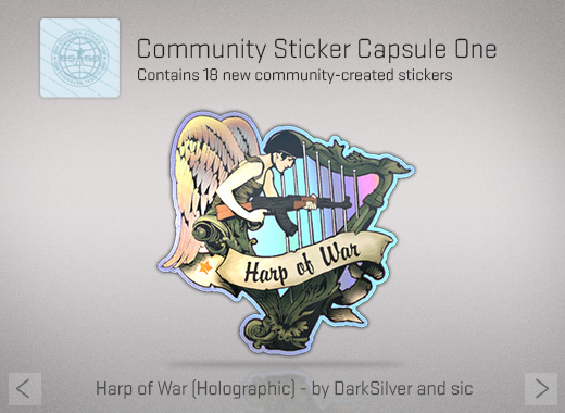 Harp of War sticker. Credit: Valve