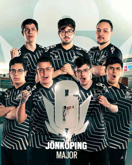 The roster for Black Dragons cheer in a promotional image to celebrate qualifying to the Six Major Jönköping
