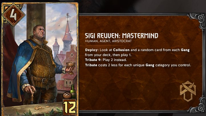 A new agent card for Syndicate, Sigi Reuven: Mastermind features the Collusion ability