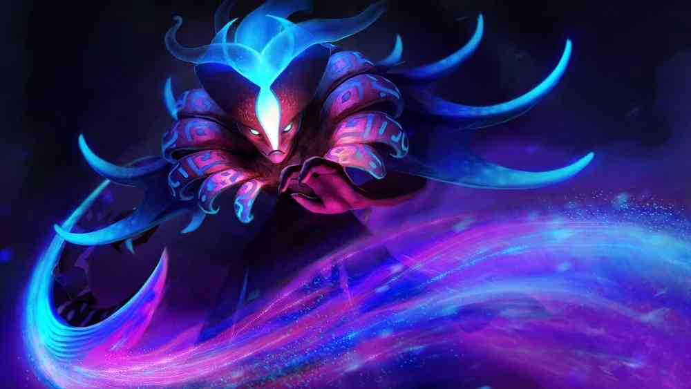 Official art of Spectre, reaching forward through an arcane mist with a three-fingered hand, from the Flowering Shade loading screen