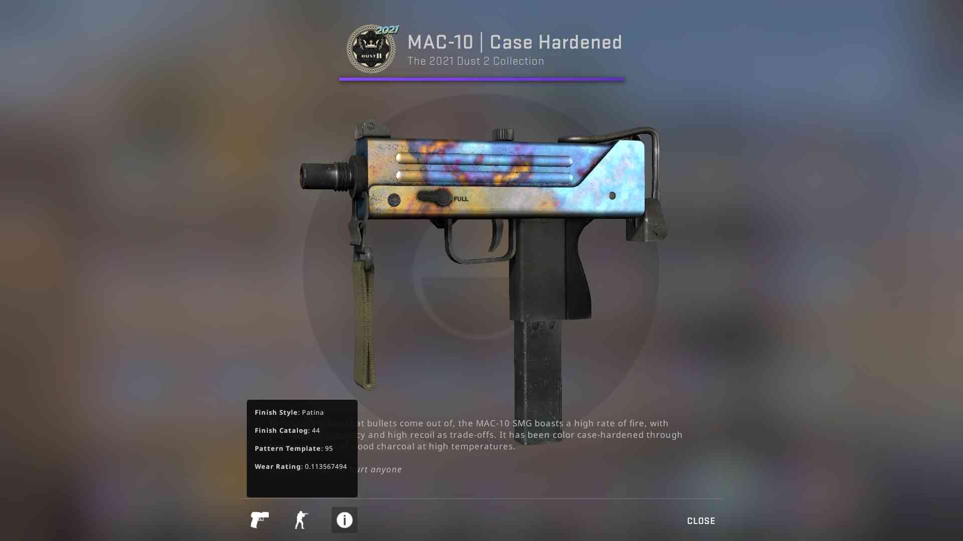 The best blue jem pattern for the MAC-10