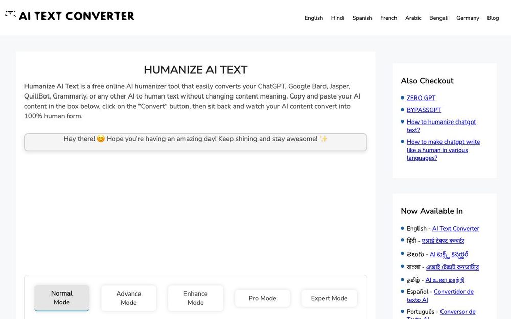 Screenshot of AI Text Converter Screenshot of AI Text Converter
