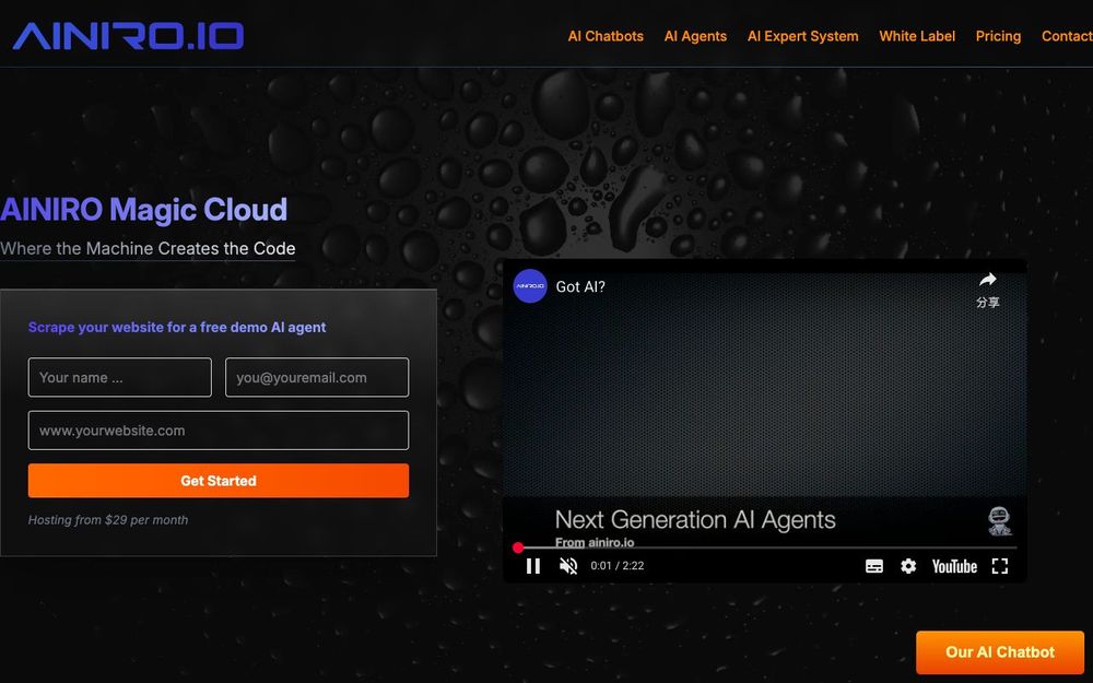 Screenshot of Ainiro Screenshot of Ainiro