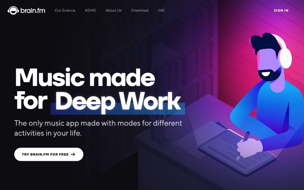 Screenshot of Brain.fm