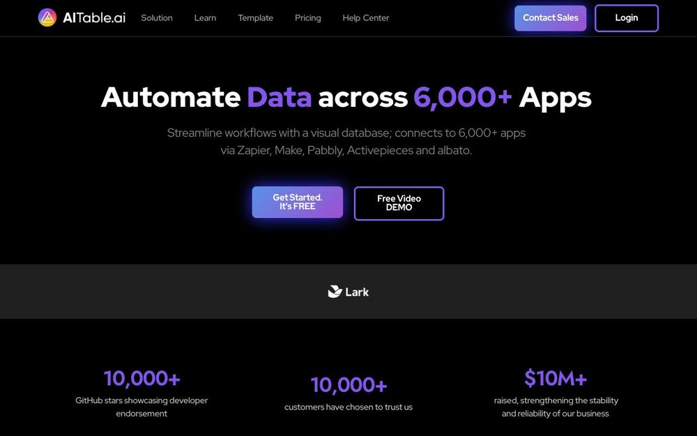 Screenshot of Aitable Screenshot of Aitable