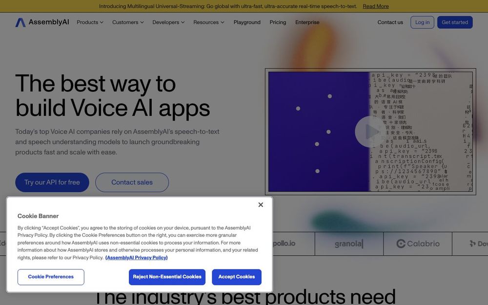 Screenshot of AssemblyAI Screenshot of AssemblyAI