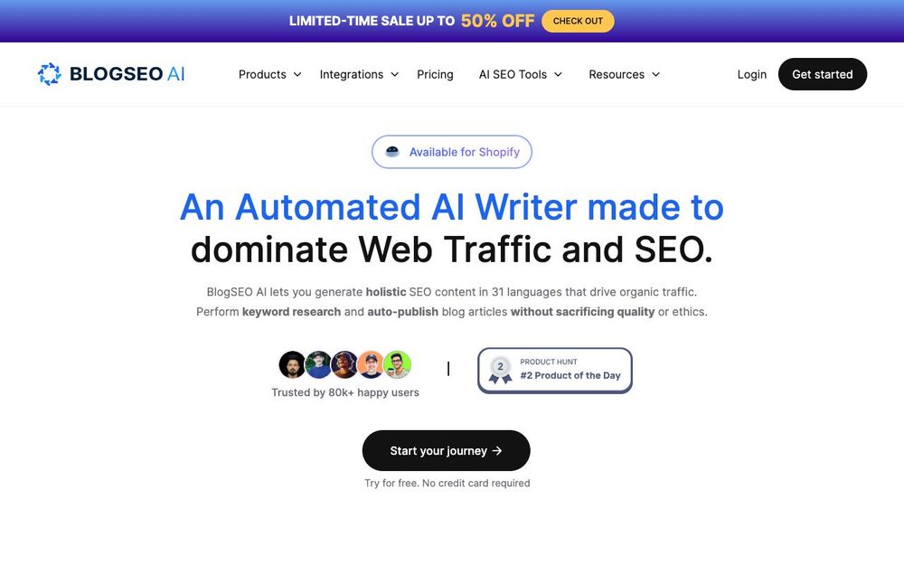 Screenshot of BlogSEO.ai