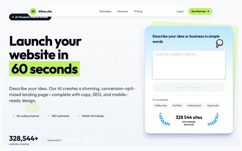 Screenshot of 60sec.site Screenshot of 60sec.site