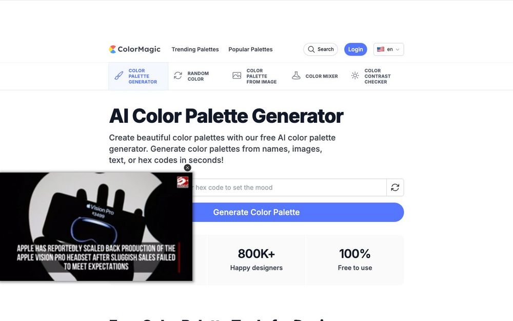 Screenshot of ColorMagic