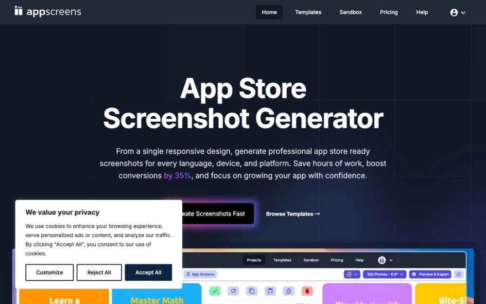 Screenshot of AppScreens