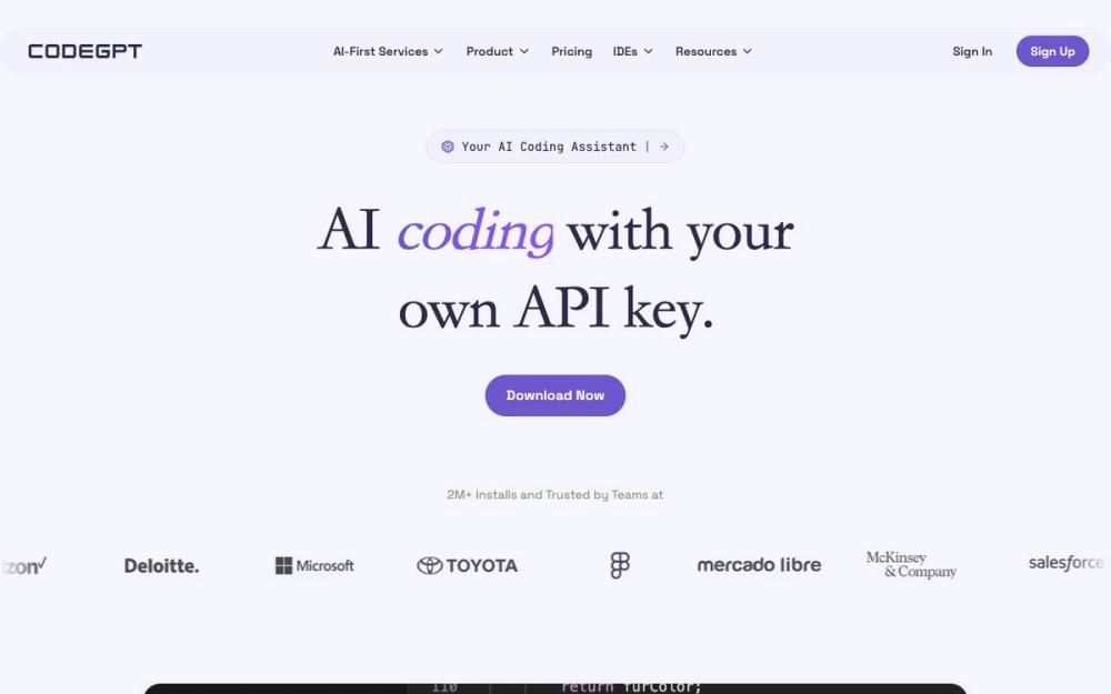 Screenshot of CodeGPT
