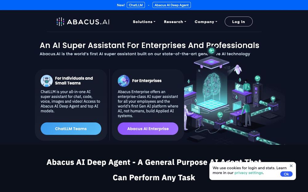 Screenshot of Abacus.AI Screenshot of Abacus.AI