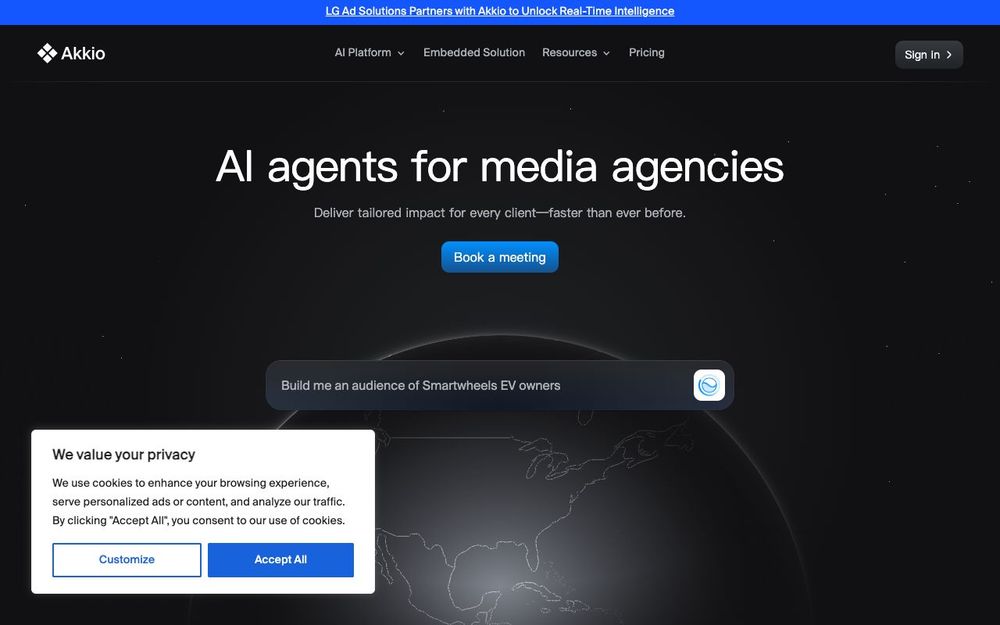 Screenshot of Akkio Screenshot of Akkio