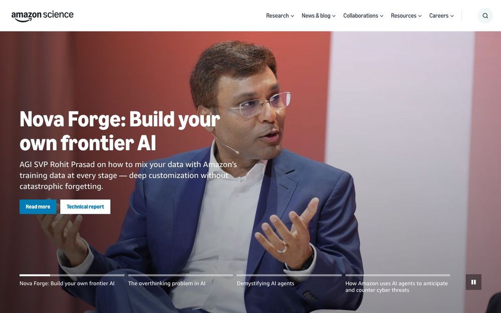 Screenshot of Amazon Science