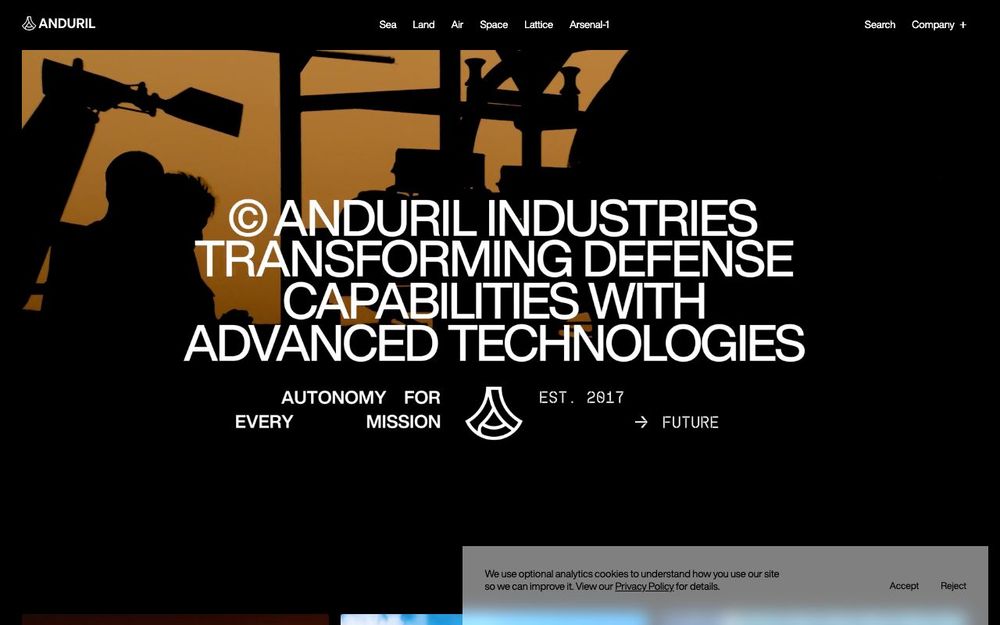 Screenshot of Anduril Industries Screenshot of Anduril Industries