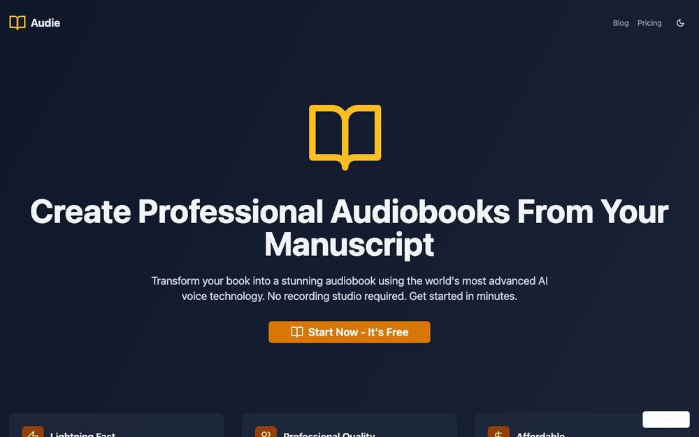 Screenshot of Audie AI Screenshot of Audie AI