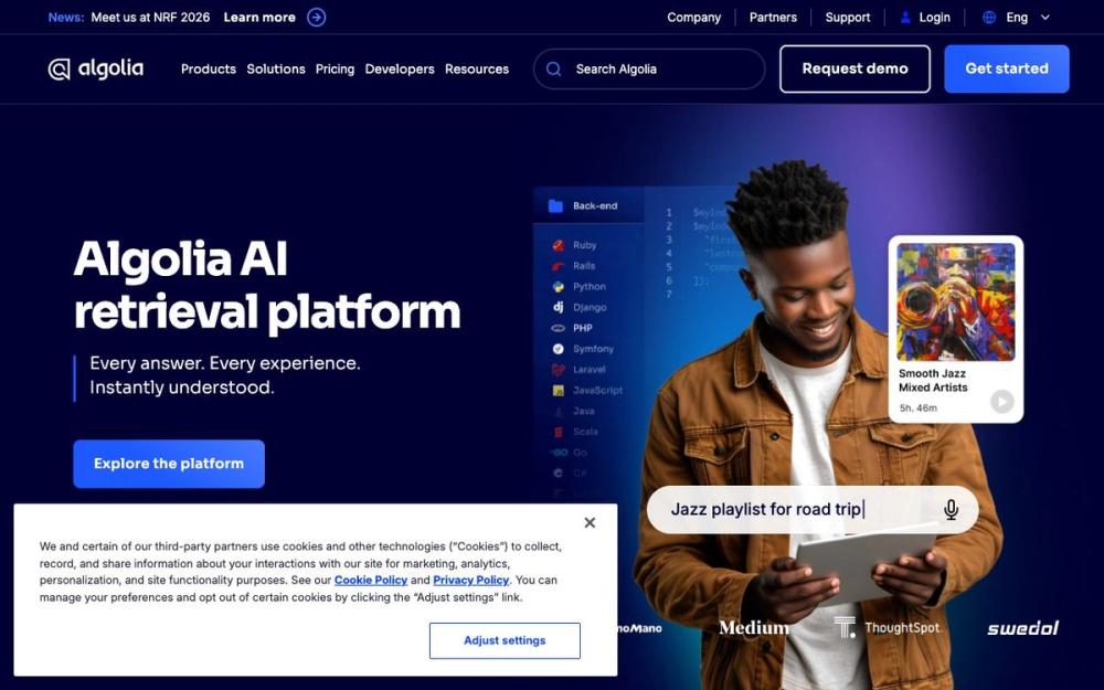 Screenshot of Algolia Screenshot of Algolia