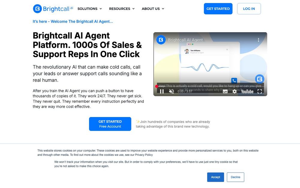 Screenshot of BrightCall AI Screenshot of BrightCall AI