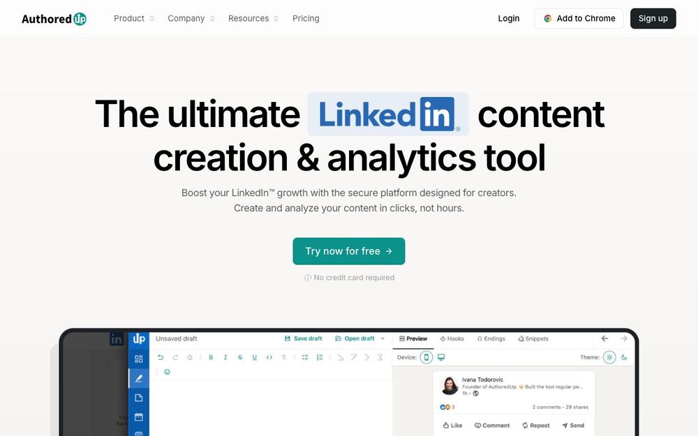 Screenshot of AuthoredUp Screenshot of AuthoredUp