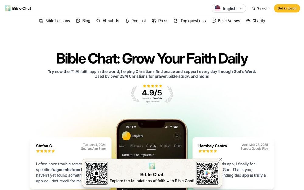 Screenshot of The Bible Chat