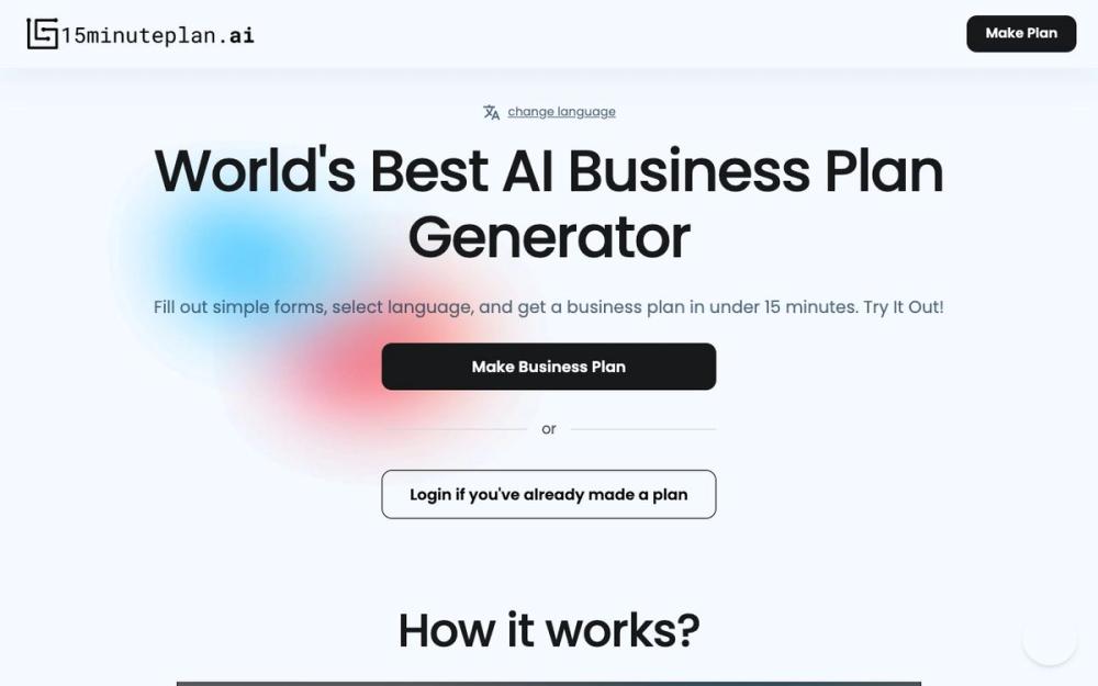 Screenshot of 15MinutePlan.ai Screenshot of 15MinutePlan.ai