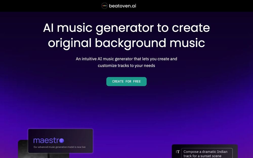 Screenshot of Beatoven.ai