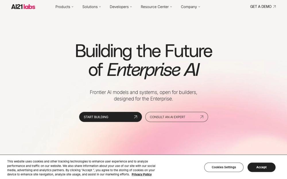 Screenshot of AI21 Labs Screenshot of AI21 Labs