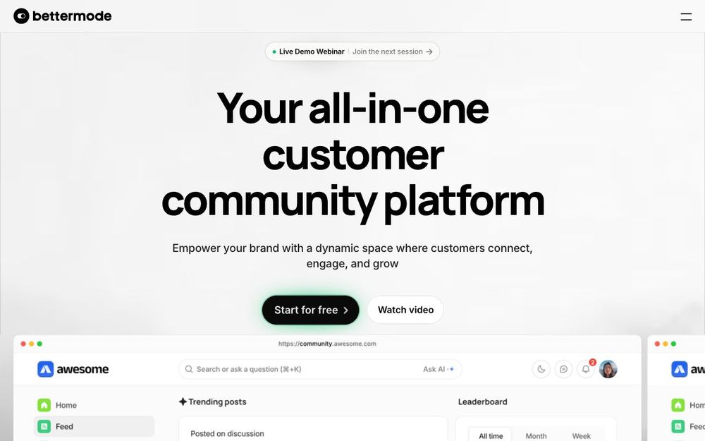 Screenshot of Bettermode