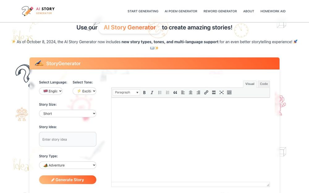 Screenshot of StoryGenerate Screenshot of StoryGenerate