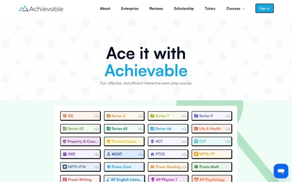 Screenshot of Achievable Screenshot of Achievable