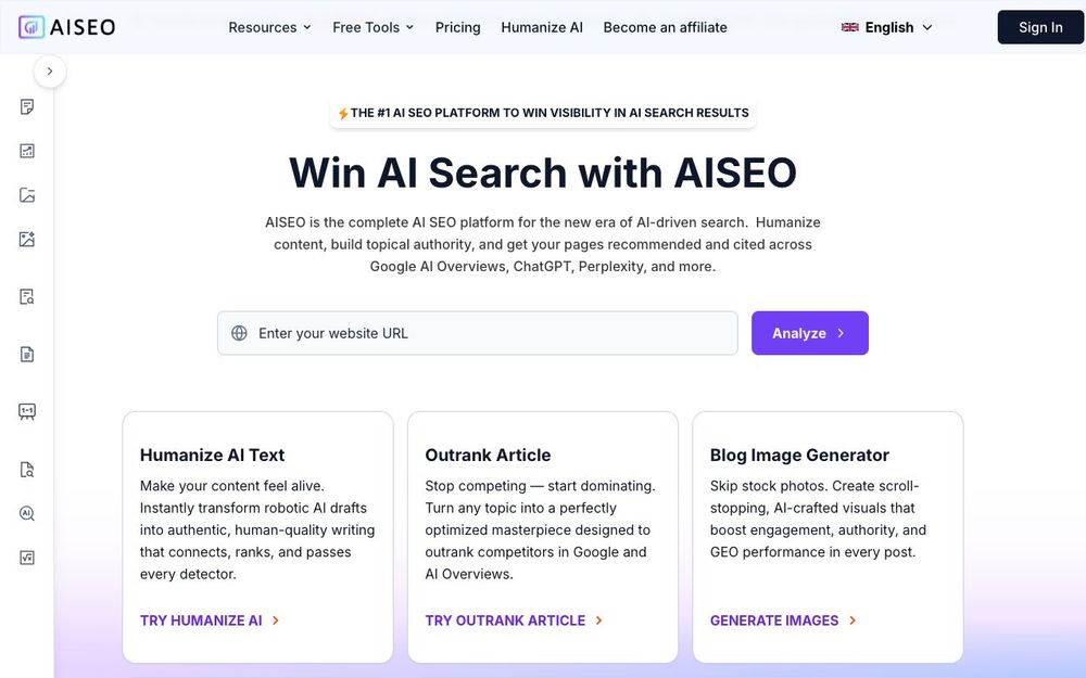 Screenshot of AISEO