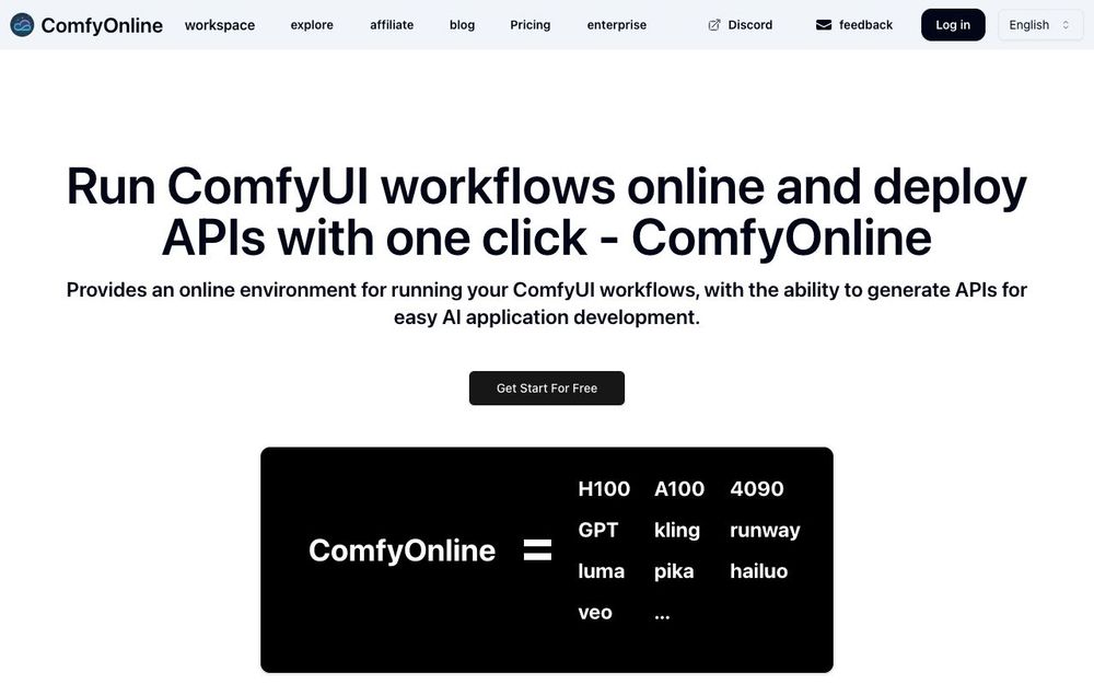 Screenshot of ComfyOnline